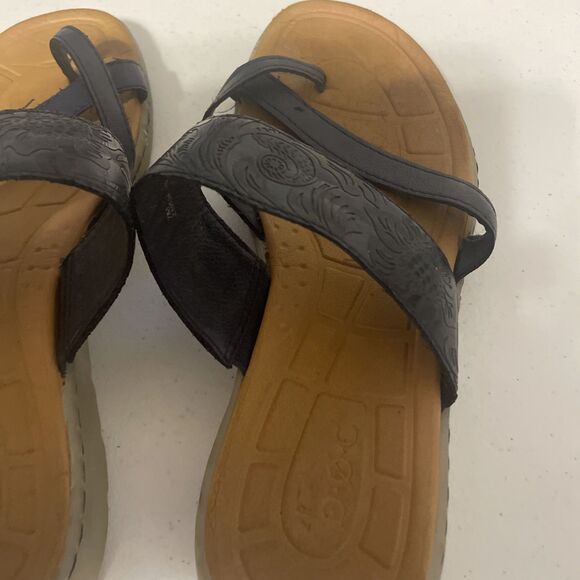 boc BORNVegan Leather Strappy Sandals Navy Blue Size 7 - Picture 13 of 14